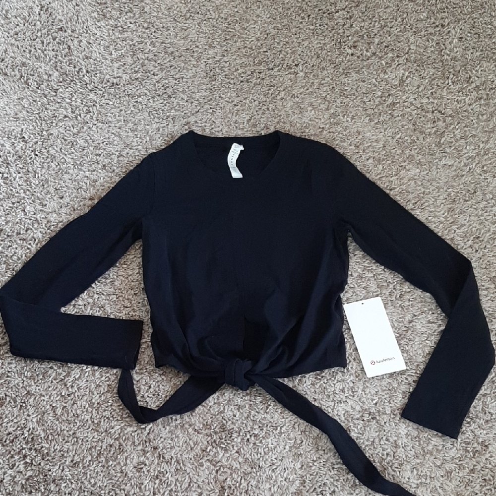 Lululemon Athletica Black Tie-Front Blouse